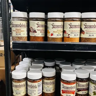 a shelf of spices