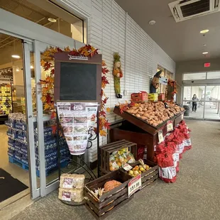 a grocery store with produce on display