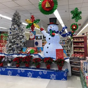 a snowman in a store