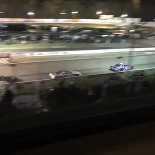 Brendan queen finishing a race at Larry king laws Langley speedway