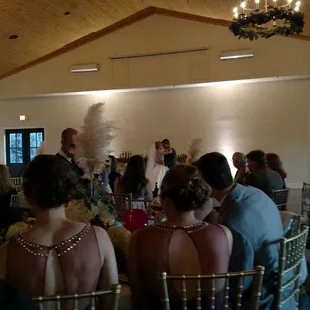 Wedding reception inside Stable Pavilion at Langtree Plantation