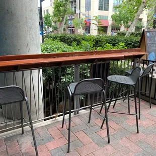 Outside bar top seating