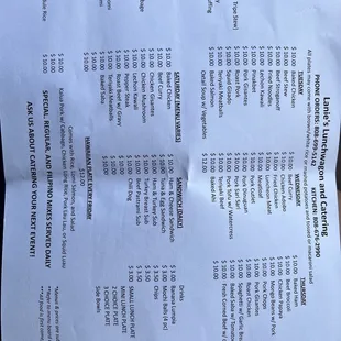 Updated menu 2/1/2023