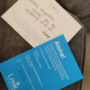 Staff thank you's are a loving surprise.