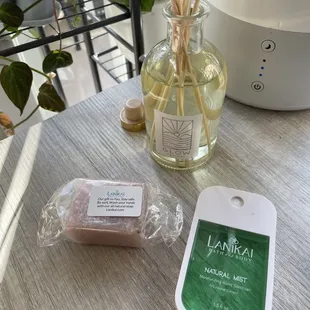 Pikake 8oz reed diffuers, Pikake hand sanitizer mist, &amp; FREE Pikake soap sample