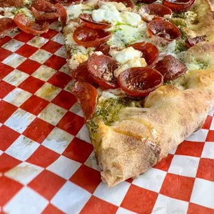 Pizza is so good - hot honey and goat cheese makes it!