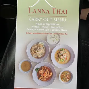 Grabbed a current carry out menu for future, someone recently messaged me good things about this Thai place.