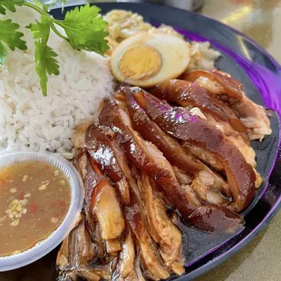 Stew pork hock over rice