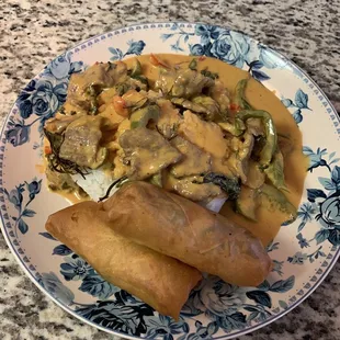 Beef 22. Panang and 1. Lanna Spring Rolls (2)