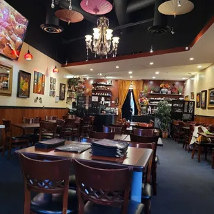 the dining area of a restaurant