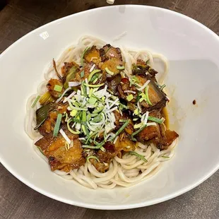 Sauteed Pork Topped Noodles