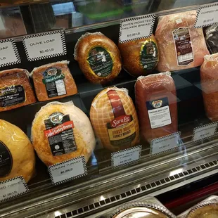 a display of various types of bread