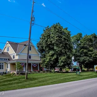 Look for the yellow house...