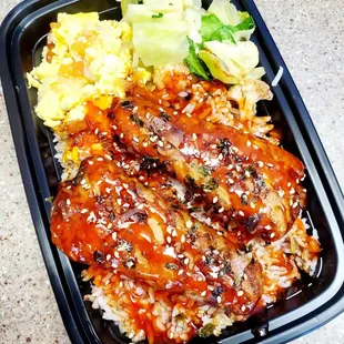 a meal in a plastic container