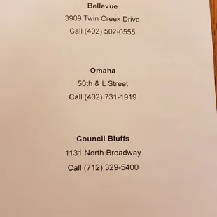Cover of menu.