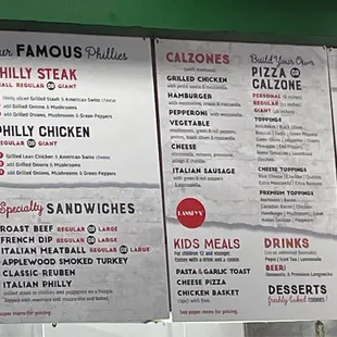 Calzones and sandwiches