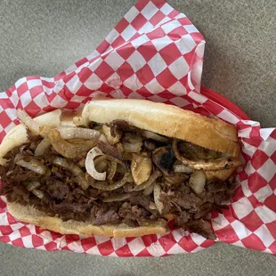 Philly with mushrooms and onions