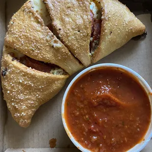 Pepperoni Calzone - a bit greasy for my taste