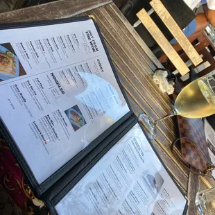 Pinot Grigio &amp; menu