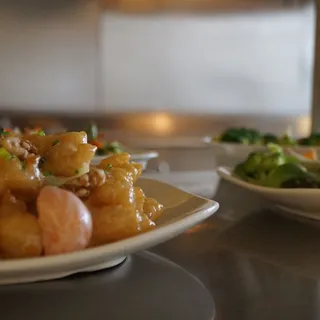 Walnut Shrimp & Honeydew