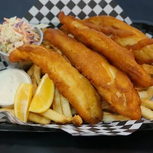 FISH N' CHIPS 2 PCS LUNCH- $8.99 3 PCS DINNER- $11.99