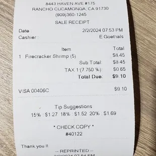 Receipt