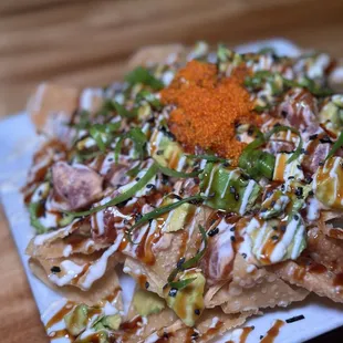 Spicy Ahi Poke Nachos