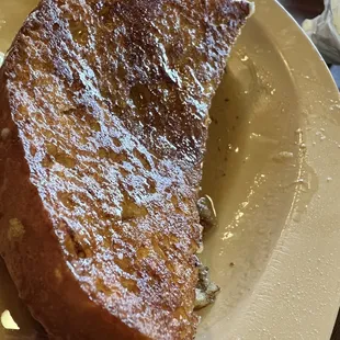 a piece of french toast on a plate