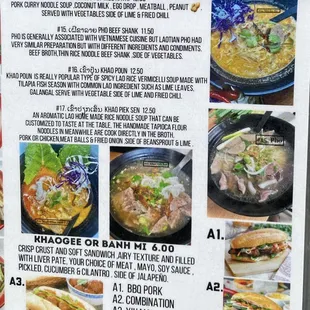 "soup" side. I ordered #14 at top right... at bottom is the appetizers and sandwiches.