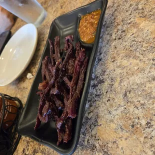 Seen lot - beef jerky with tomato hot sauce