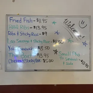 Daily specials