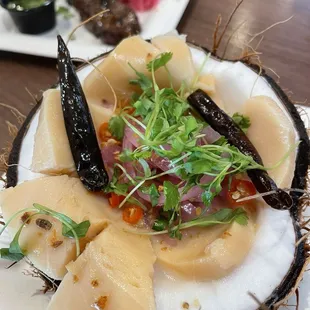 Coconut escolar ceviche