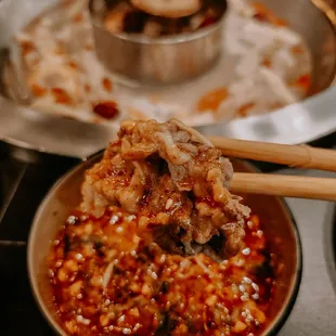 chopsticks in a hot pot