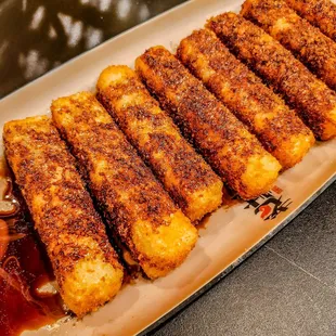 a plate of deep fried tofu