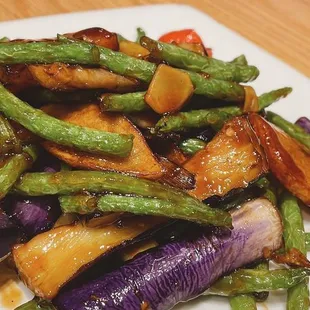 Stir-Fried Potatoes Eggplants And Green Beans