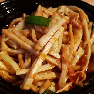 Bamboo tips chili sauce ($10), vegan by default. Tasty, not amazing.