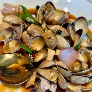 Clam with black bean sauce