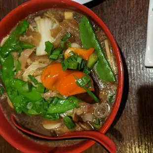 Beef Tendon Noodle Soup Shanghai Style Soup. Tendon way too chewy, it&apos;s atypical, imo.