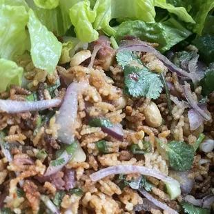 Nam Khao. Crispy rice salad! Perfect mixture!