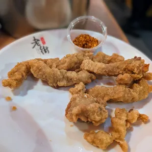 a plate of fried food