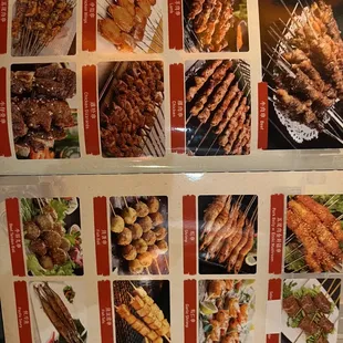 menu, sushi and sashimi