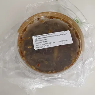 Fish paste spicy fish sauce.