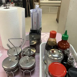 condiments at the table