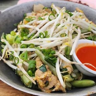 Wok Noodle with adds: Chinese broccoli and green beans