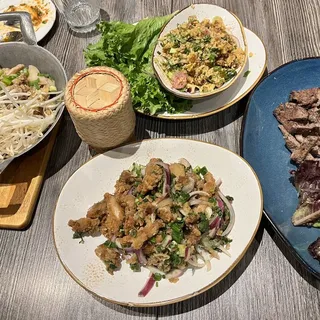 Crispy Rice Salad with Sour Pork