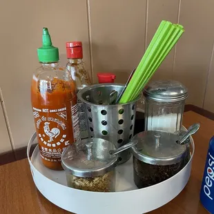 Sauces available on every table