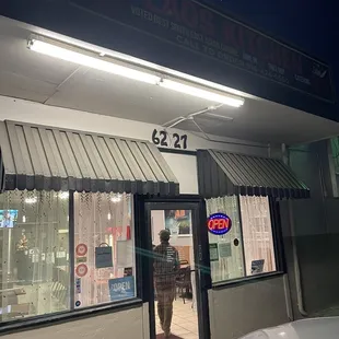 Front of establishment