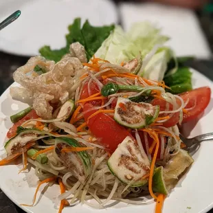 $14 Thum Muk Houng (Papaya Salad) Lao style