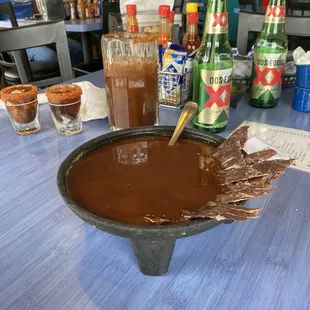 Carne seca preparada and oyster shots!!!