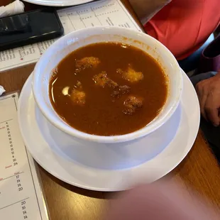 Caldo albóndigas de shrimp